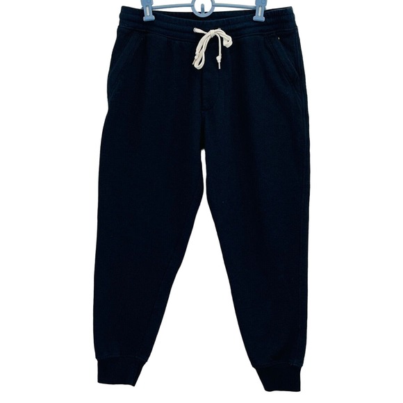 Mens L J.Crew Brushed Fleece Sweatpant Navy Blue Knit Sweats Elastic Drawstring‎ - Picture 1 of 8